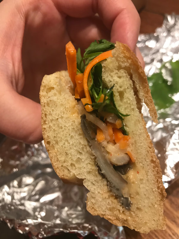 a mushroom sandwich